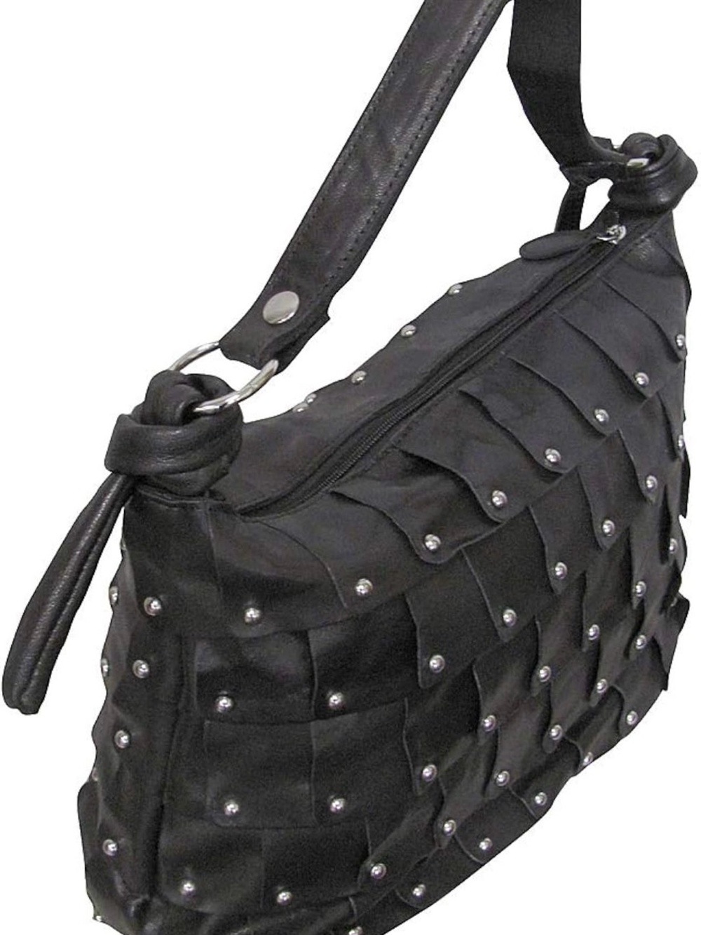 Amerileather Black Studded Shoulder Bag (missing a stud)